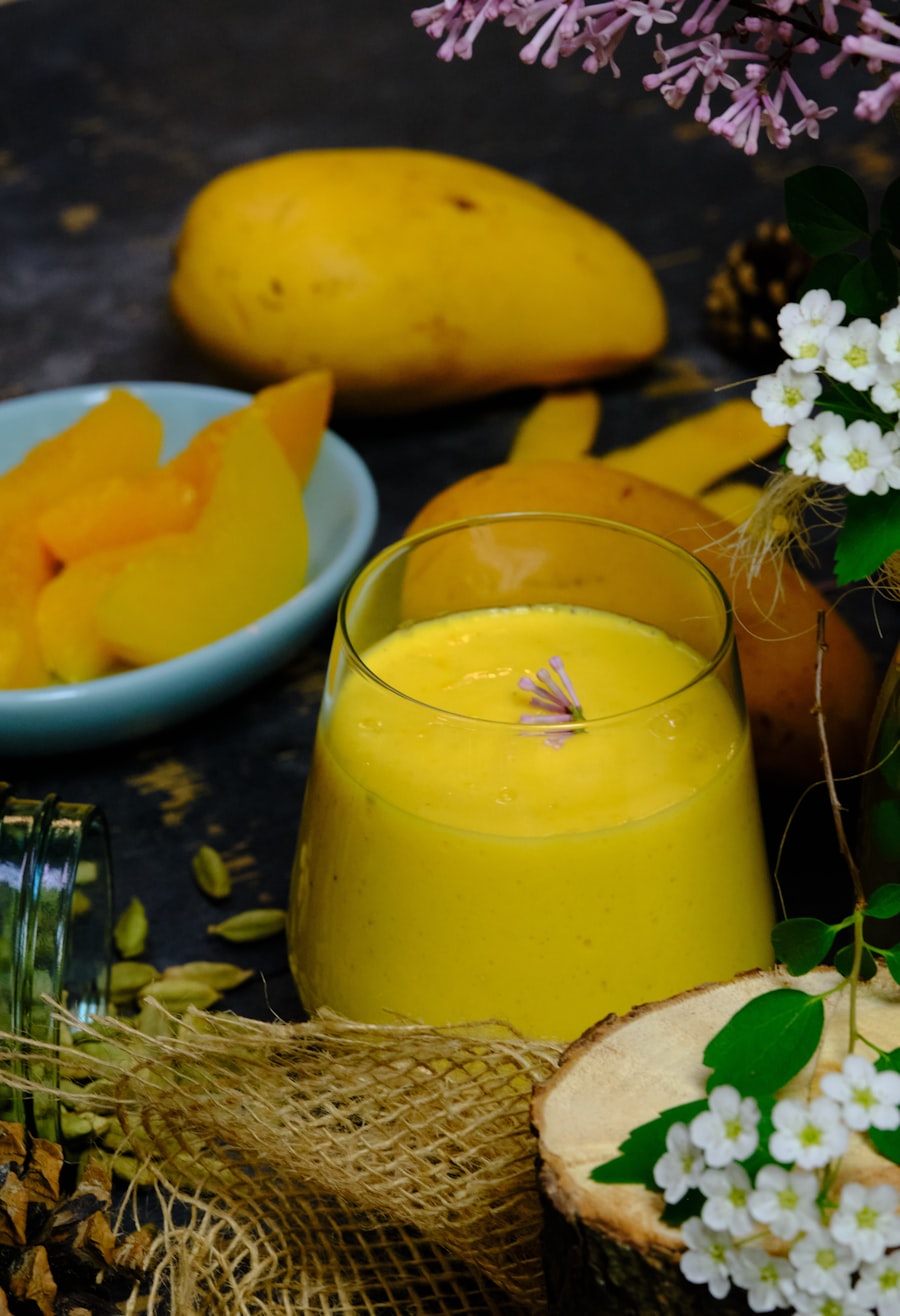 Mango juice in glass